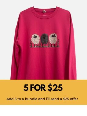 Hot Pink Long-Sleeve Sheep Sweatshirt